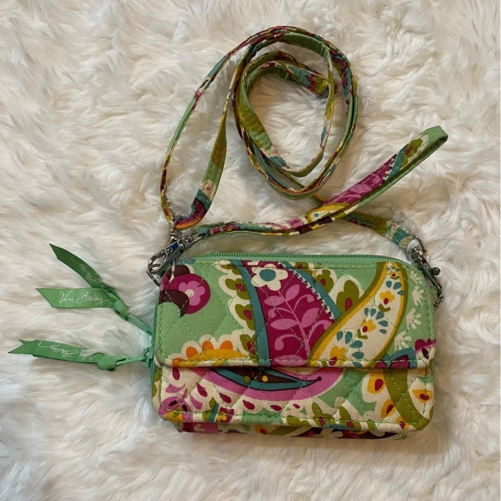 Vera Bradley Paisley Bifold Zipper Crossbody Wallet